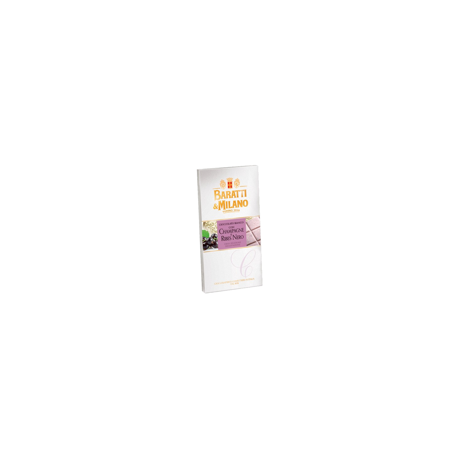 Cioccolato Champagne e Ribes Nero 75 gr Tavoletta Cioccolato Champagne e Ribes Nero 75 gr Tavoletta
