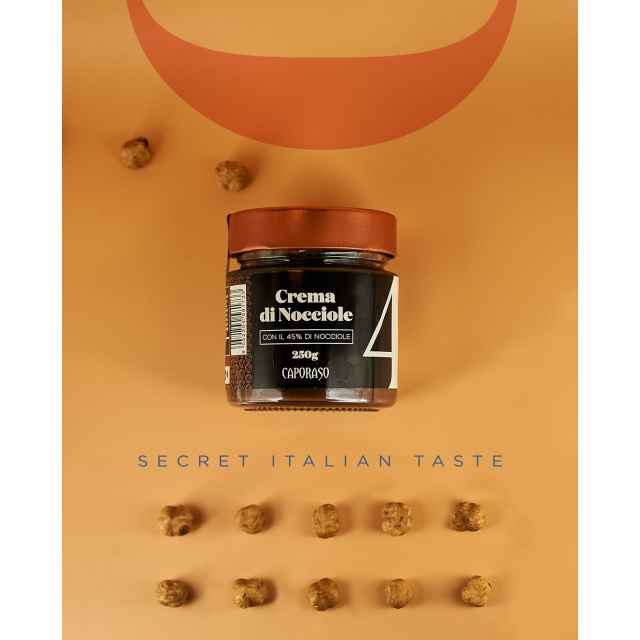crema di nocciole al 45 250gr caporaso devoro