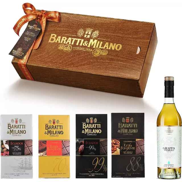 chocolate tasting box with barolo riserva grappa
